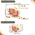 Coffee cup wall sticker with gold foil accents and coffee beans for kitchen decor - Coffee Cup Pattern Style (TJ17502)