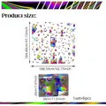 Holographic laser Halloween wall stickers featuring pumpkin and bat motifs with size guide - 20x30cm 9 Sheet Set (LS7521)