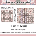Retro geometric mandala tile stickers for kitchen and bathroom walls in 20x20cm size - Gray Green Light Pink Geometric (ACZ20005)