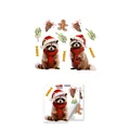 Pegatinas Navideñas para Ventanas con Mapaches y Jengibre Decoración 60x40cm - Estilo Mapache de Navidad (D17529)