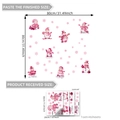 Pink snowman window stickers set with 4 sheets and double-sided visual snowflake design - Pink Snowman (D16553) / 4Pcs
