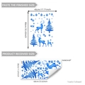 Weihnachtliche Rentier-Silhouette Glasaufkleber mit blauen Verläufen für Fensterdeko - 30x60cm / Blaues Rentier-Set