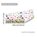 Especificaciones de tamaño para 2 hojas de pegatinas de flores y mariposas - Juego de 2 Hojas de Mariposa Cosmos (D18852) / 30x90cm/2 Hojas