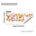 Pegatinas de flores para ventana margaritas y mariposas doble cara 30x90cm decorativas - Estilo Tulipan Acuarela (D18862) / 30x90cm/1 Hoja