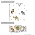 Stickers muraux animaux style bohème chameau et loup pour chambre d'enfant 145x145 cm - 30*90cm (Lot de 2 Feuilles)