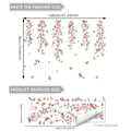 Stickers muraux fleurs roses et oiseaux avec guide des dimensions et instructions de pose - 30x90cm*2 Feuilles
