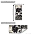Black rose stained glass style window film static cling sticker for glass decoration - Black Rose Artistic Painting Style (D18029)