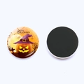 Round Halloween pumpkin fridge magnets with witch hat and Happy Halloween text design - Witch Night Style (JY009236-3)