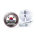 Zilveren manchetknopen met Zuid-Koreaanse vlag en Seoul monument onder glas - Koreaanse stijl