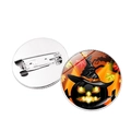 Halloween Vintage Kürbis Brosche mit Zauberhut Design und silberner Metallnadel - Hexenhut Kürbis Stil (Silber-2) / Silber