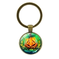 Halloween Schlüsselanhänger mit Kürbis-Motiv und antikem Bronze-Finish Anhänger - Kürbis Design 1 / Bronze