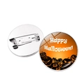 Vintage Halloween Kürbis Anstecknadel mit Metallnadel und Happy Halloween Aufdruck - Kürbis Kombi Grüße Stil (Silber-6) / Silber