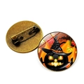 Halloween Kürbis-Brosche mit Hexenhut-Design und Bronze-Metallbasis für Damen - Hexenhut Kürbis Stil (Bronze-2) / Bronze