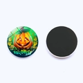 Round Halloween Jack-o'-lantern fridge magnet with magnetic back for home decoration - Jack-o'-lantern Style (JY009236-1)