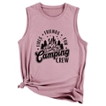Débardeur de camping rose avec imprimé Friends Fires Fun et nœud élégant à l'ourlet - Or Rose (Police Noire)