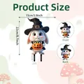 Detailed 2D garden stake size guide showing 22x15cm dimensions and flat PVC material - Witch Rabbit Holding Pumpkin Style (DC20054) / 22*15cm