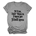 Dettaglio ravvicinato della stampa con slogan retrò su t-shirt grigia in cotone a maniche corte - S / Grigio Scuro (Carattere Nero)