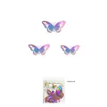 Maattabel voor 3D vlinder wandstickers set van 12 stuks in drie verschillende formaten - Regenboog Paars-Roze-Blauw (PJ7525) / Set van 12 stuks
