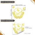 Golden floral butterfly wall sticker set 30x30cm self-adhesive WC door decoration - 30x30cm / Gold