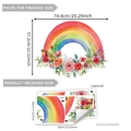 Adesivi murali arcobaleno acquerello con rose per decorazione camera dei bambini - M15529--30*60cm*2pcs