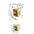 Sticker mural fée et papillons avec planche 30x30cm et dimensions finales 40x60cm - Fée de la Forêt et Papillon (M17564) / 30*30cm