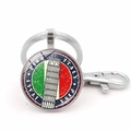 Portachiavi argento con torre di Pisa e i colori della bandiera italiana - Torre di Pisa Italia Argento (Argento 9)