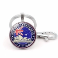 Portachiavi Sydney Australia con chiusura a moschettone in metallo e ciondolo in vetro - Opera di Sydney Australia Argento (Argento 12)