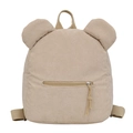 Mini sac à dos en velours côtelé beige avec oreilles d'ours et bretelles réglables - Kaki