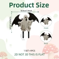 Halloween ghost with bat wings garden stake 2D PVC yard decoration 18.9x13.4cm - Ghost With Wings Style (DC20050) / 13.4*18.9cm