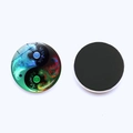 Yin Yang Tai Chi glass fridge magnets with dragon smoke pattern on white background - Dragon Mist Style (JY9353-11)