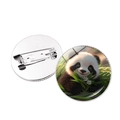 Détail des faces avant et arrière de la broche panda avec fermoir en argent - Argent - Panda avec Fleur (7)