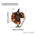 Halloween pumpkin and bow wall decal with Happy Halloween Party text, size 30x40cm - 30x40cm