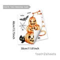 Halloween wall sticker set featuring pumpkins, bats, and black cats, 30x40cm 2-sheet pack - Pumpkin Spider Web Bat Black Cat Set (M20042)