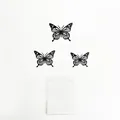 Maattabel voor 3D vlinder muurstickers, set van 12 stuks in drie verschillende maten - Zwart Uitgesneden (PJ7528) / Set van 12 stuks
