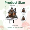 Décoration de jardin 2D en forme de maison de Noël pour extérieur et pelouse - 22.9x19.5cm / Grande Maison de Noël (DC20023)