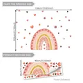 Stickers muraux arc-en-ciel boho rose et beige pour décorer la chambre d'enfant - Style Arc-en-ciel et Cœur (B16037)