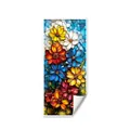 Pellicola per vetri a fiori mosaico elettrostatica decorativa bifacciale 100x45cm - 45x100cm / Motivo Floreale Colorato (D15519)