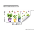 Aquarel planten en vlinders tweezijdige raamstickers afmetingen gids 30x60cm set - Potplanten En Vlinders Stijl (C19010) / Standaard Specificatie