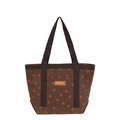 Bruine corduroy shopper met aardbeienpatroon en stevige schouderbanden voor dames - Bruin