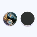 Yin Yang Kosmos-Nebel Glas-Kühlschrankmagnet mit 25mm runder Magnetseite für Deko - Nebel Taiji Stil (JY9353-1)