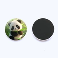 Imán de nevera redondo 25mm de cristal con diseño de panda de dibujos animados lindo - Panda comiendo hojas Estilo (3CM-1)