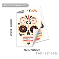 Colorful Day of the Dead sugar skull wall decals set, two stickers 30x20cm for Halloween - Sugar Skull Style (B20013) / 20x30cm (2 Pieces/Pack)