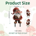 Detailed dimensions of 2D Santa Gnome PVC garden stake decoration with 15.3cm width - Gnome in Red Hat with Gift (DC20014) / 21.7x15.3cm