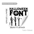 Adesivo murale Halloween con scritte artistiche e mani di scheletro decoro 30x30cm - Stile a Mano di Scheletro Disegnato a Mano / 30x30cm