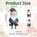 Guida alle taglie dello gnomo di Natale 2D da giardino con vista frontale e retro - Gnomo con cappello rosso e verde (DC20018) / 21.8*12.6cm