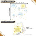 Vinilos decorativos infantiles sol nubes lluvia dorada cuarto niños 90x90cm - Paquete de Cuatro Hojas (TJ9004)