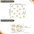 Pink floral wall stickers with golden leaves and hand-painted roses home decor - Pink Rose Floral Set