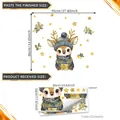 Cartoon reindeer Christmas wall sticker with golden stars for festive home decoration - 30*60cm (Set of 2)