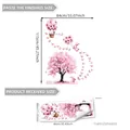 Wandtattoo Rosa Kirschblütenbaum mit Hasen und Schmetterlingen fürs Kinderzimmer 115x84cm - 30*90cm*2 Stk