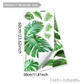 Set di 2 adesivi murali con foglie di palma e monstera tropicali da 30x60cm - Set di Piante Verdi Tropicali